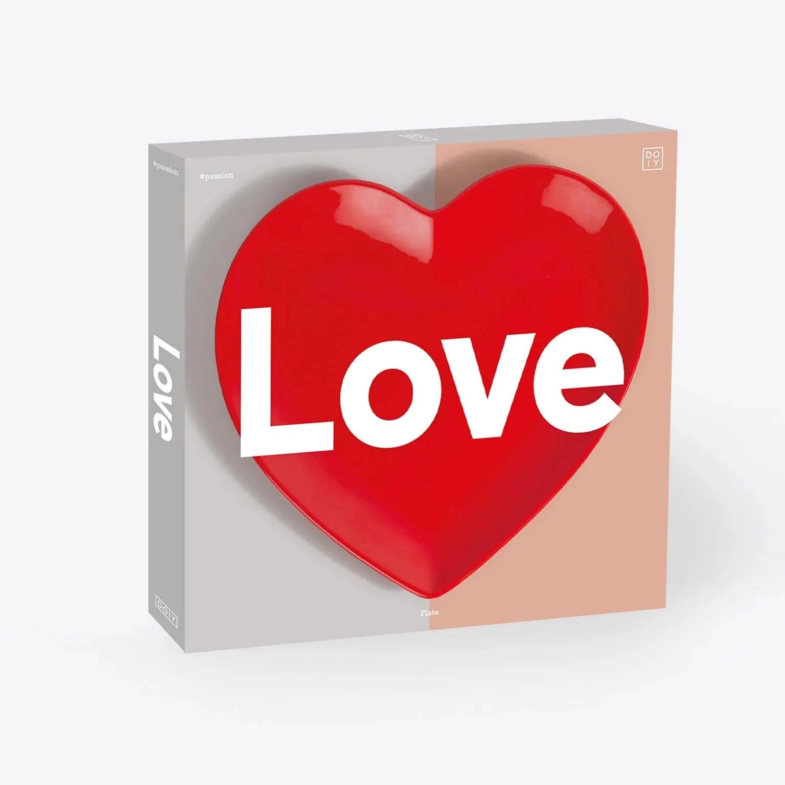 Tanjir Srce Love, crveni, 28 cm, DOIY