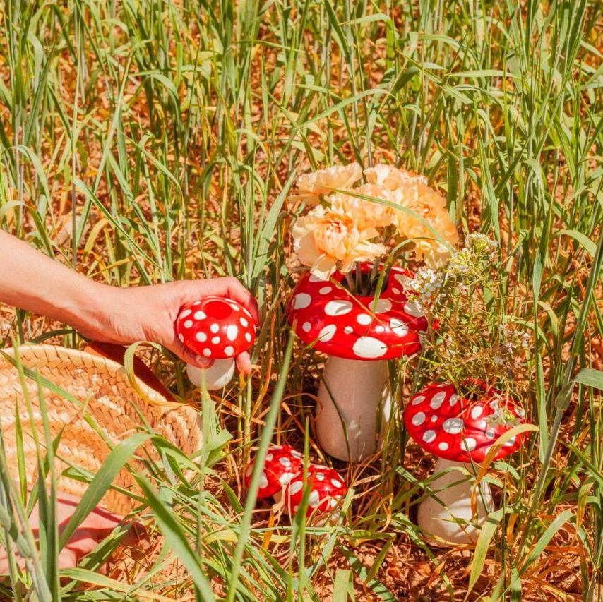 Vaza pečurka Amanita, crvna i bela, 15 ili 20 cm, DOIY