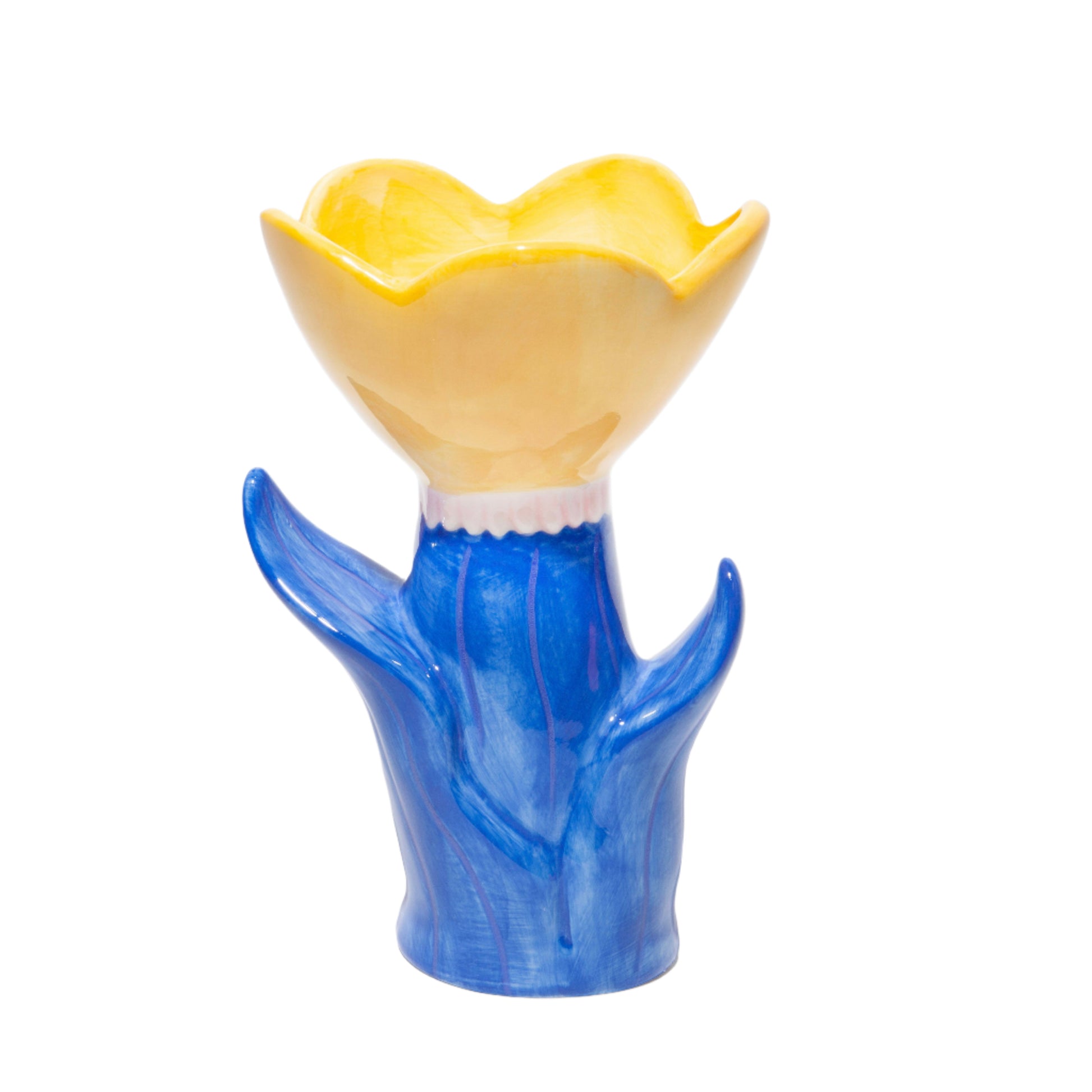 Vaza Cvet, velika, plava i žuta, DOIY