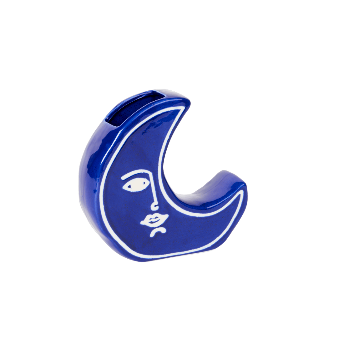 Vaza Mesec, plava, 19 cm, DOIY