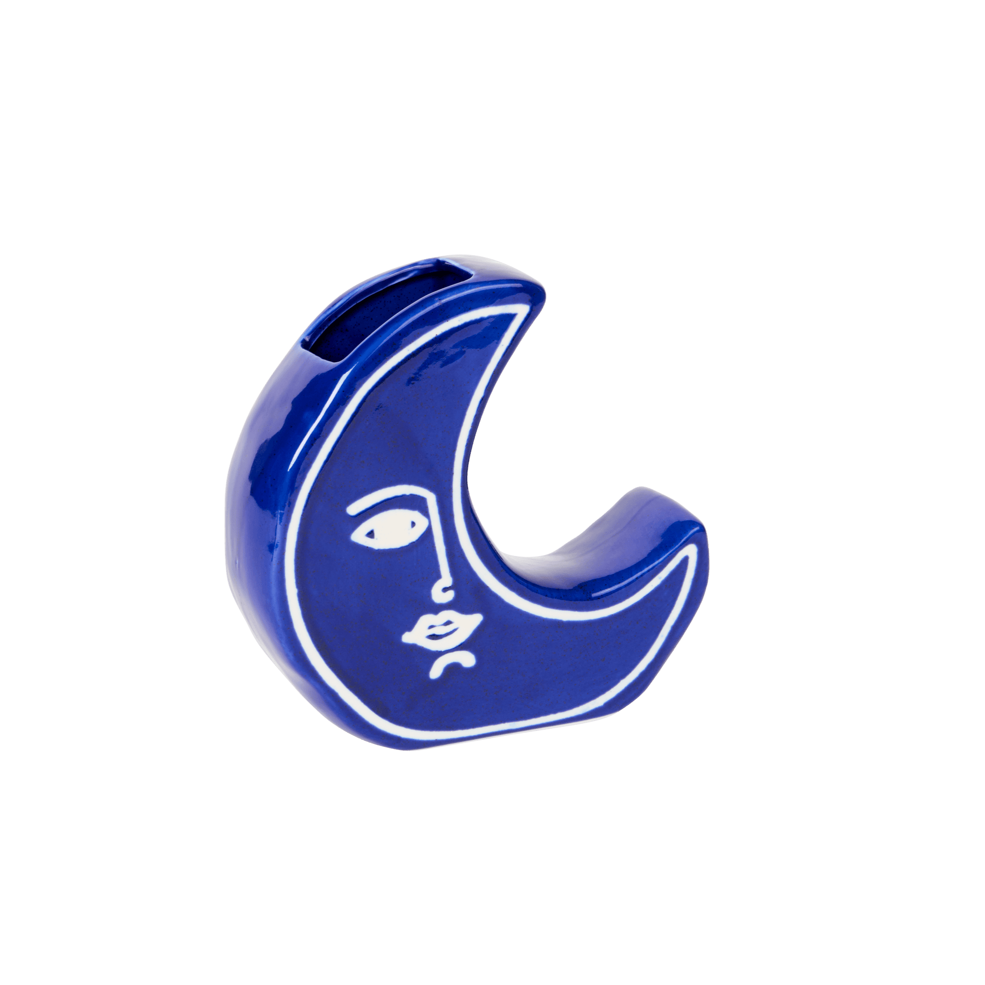 Vaza Mesec, plava, 19 cm, DOIY