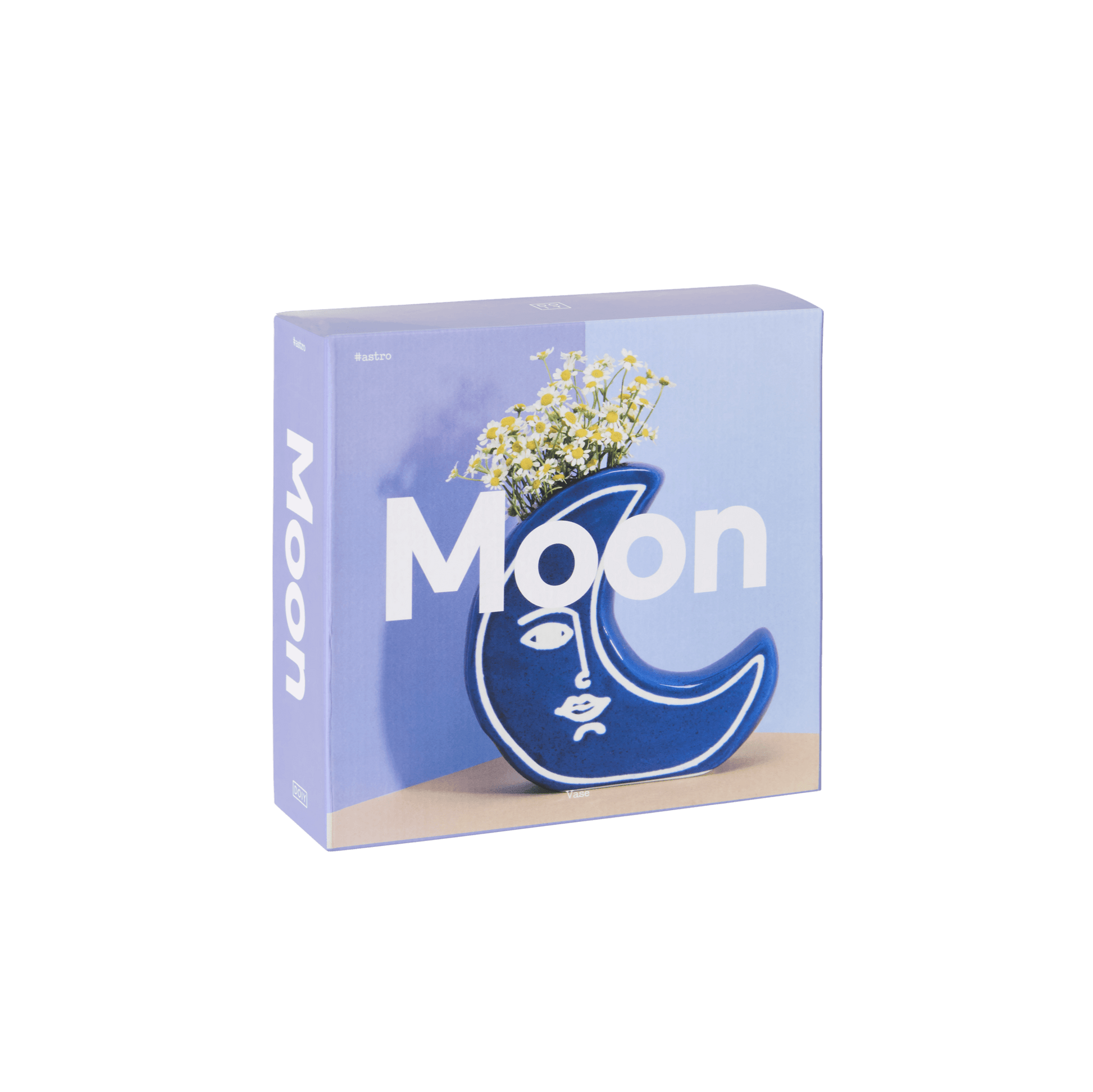 Vaza Mesec, plava, 19 cm, DOIY