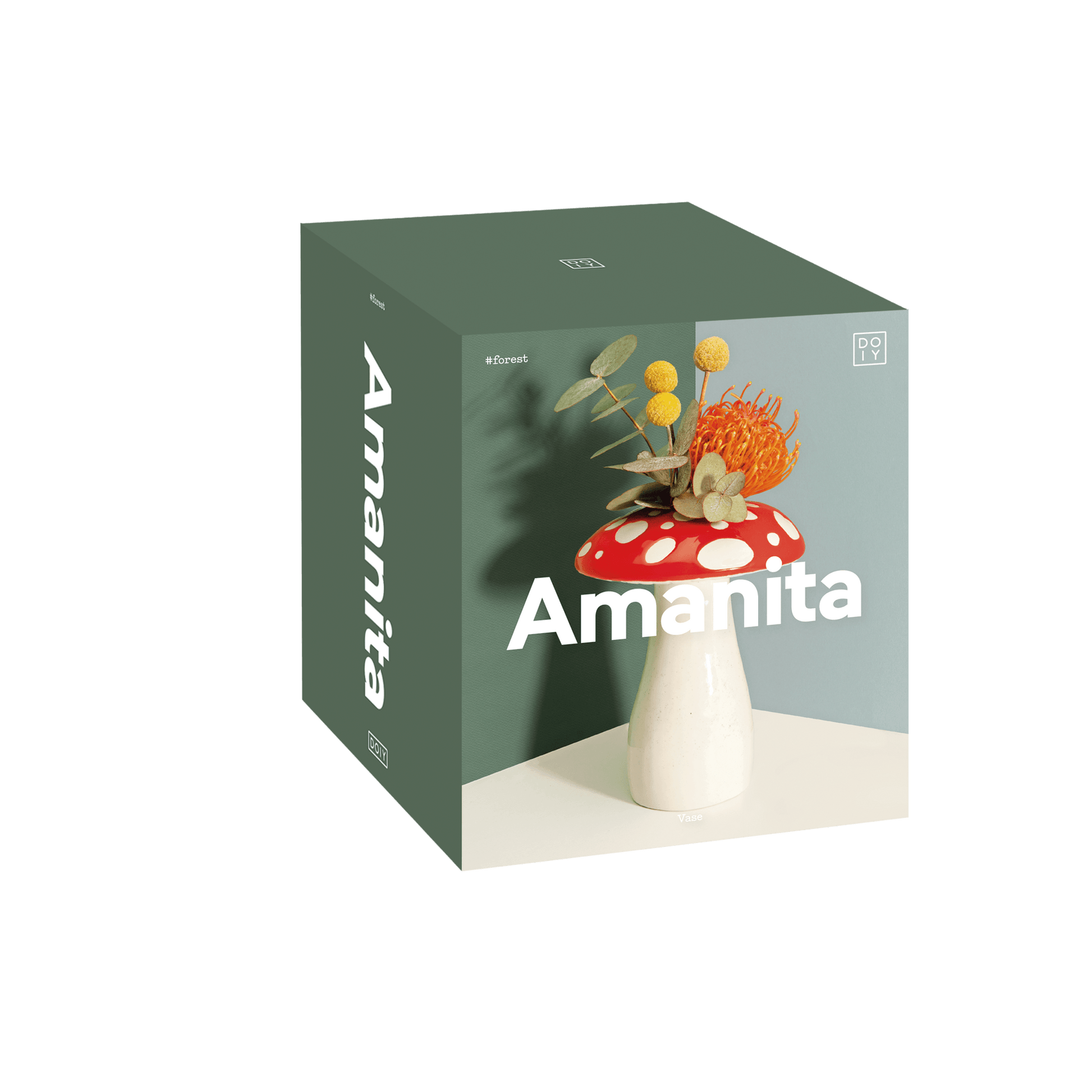 Vaza pečurka Amanita, crvna i bela, 20 cm, DOIY
