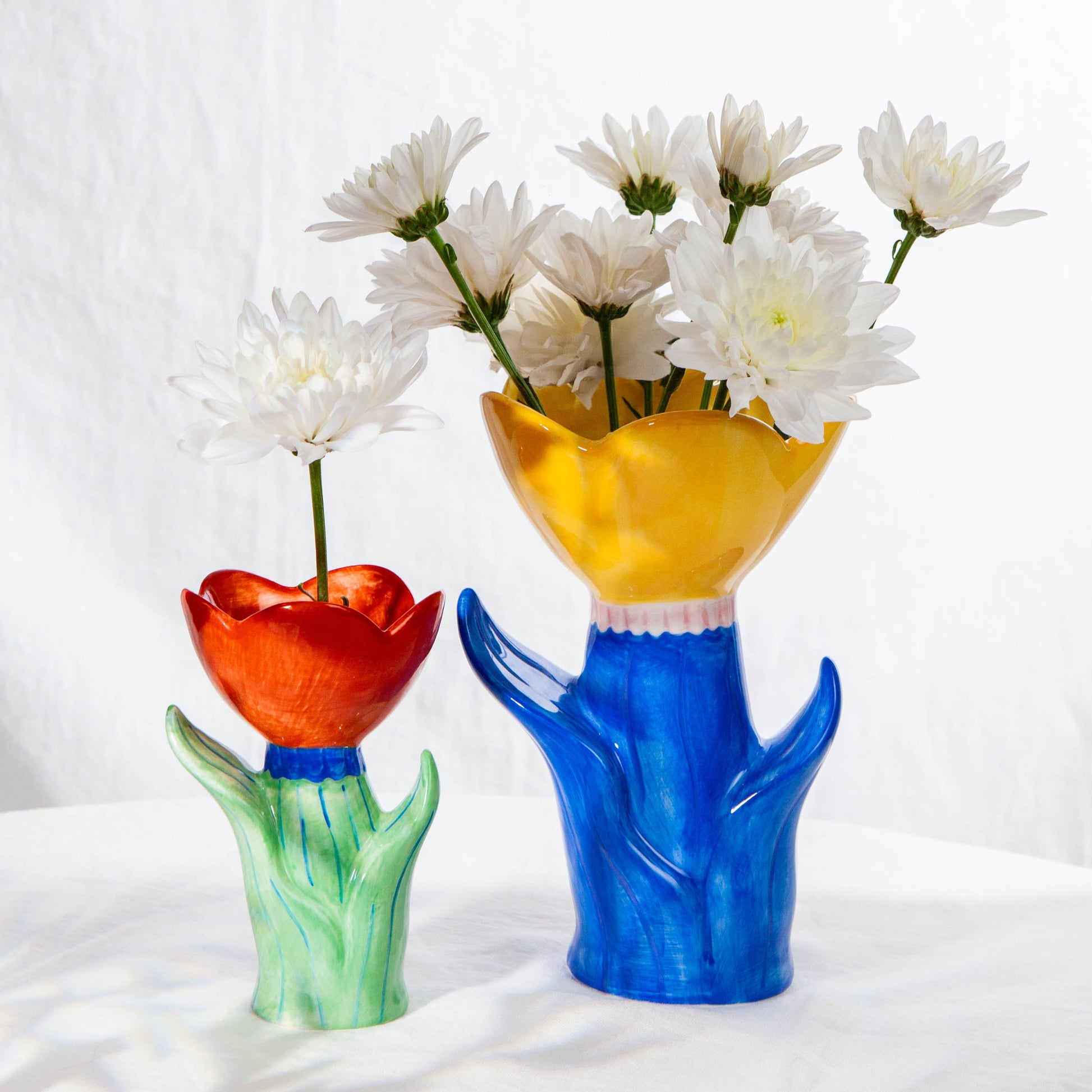 Vaza Cvet, mala, zelena i crvena, DOIY