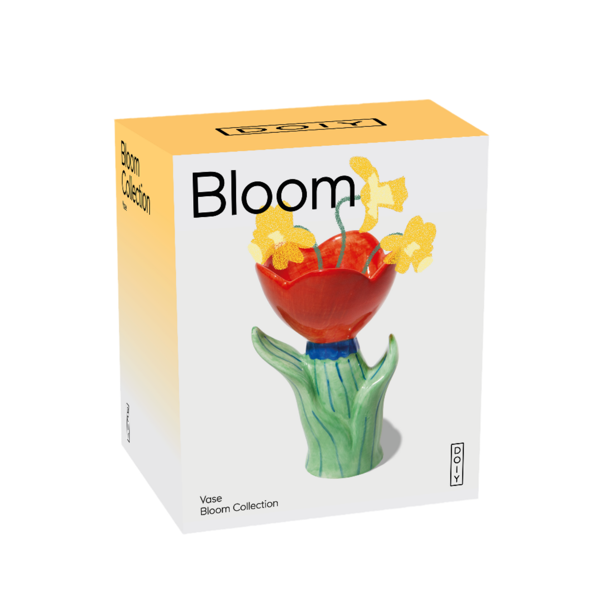 Vaza Cvet, mala, zelena i crvena, DOIY