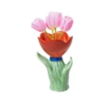 Vaza Cvet, zelena i crvena, 15 cm, DOIY