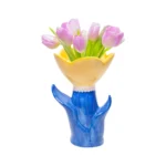 Vaza Cvet, plava i žuta, 22 cm, DOIY